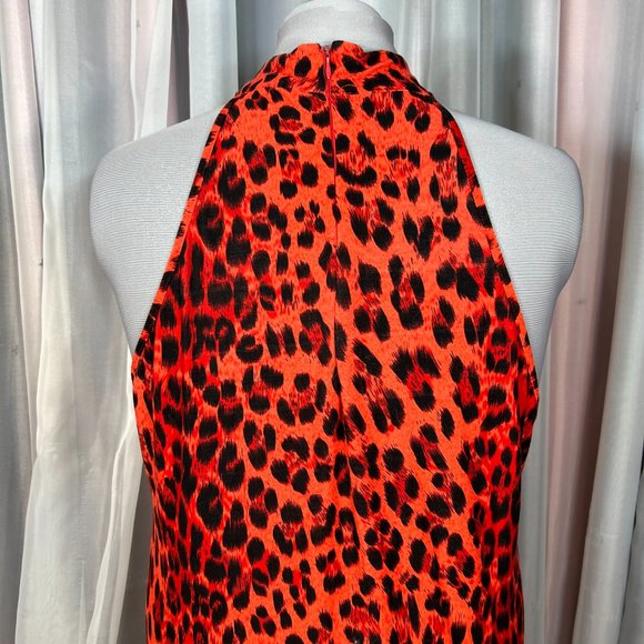 Long Red Leopard Print Dress, XXL - Picture 7 of 10